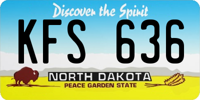 ND license plate KFS636