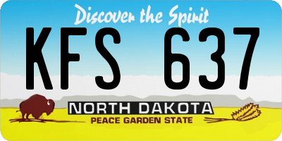 ND license plate KFS637
