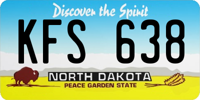 ND license plate KFS638