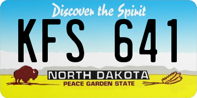 ND license plate KFS641