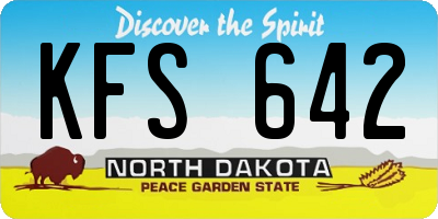 ND license plate KFS642