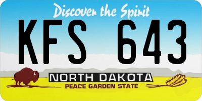 ND license plate KFS643