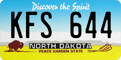 ND license plate KFS644