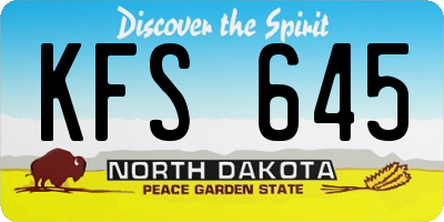 ND license plate KFS645