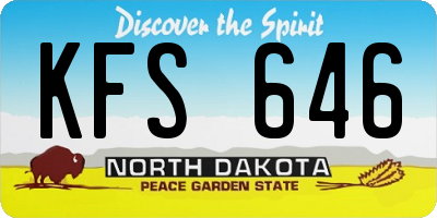 ND license plate KFS646