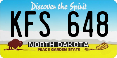 ND license plate KFS648