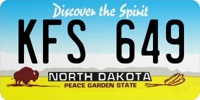 ND license plate KFS649