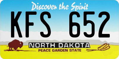 ND license plate KFS652