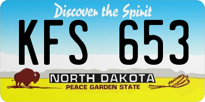 ND license plate KFS653