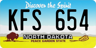 ND license plate KFS654