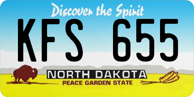 ND license plate KFS655