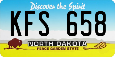 ND license plate KFS658