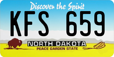 ND license plate KFS659