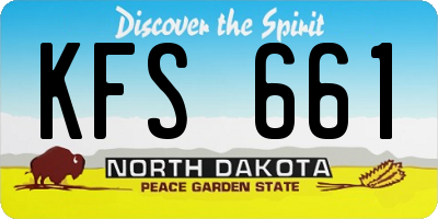 ND license plate KFS661