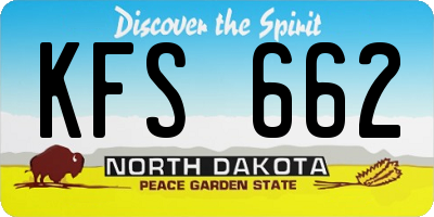 ND license plate KFS662
