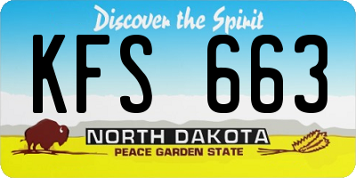 ND license plate KFS663