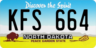 ND license plate KFS664