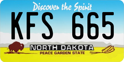 ND license plate KFS665