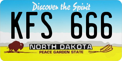 ND license plate KFS666