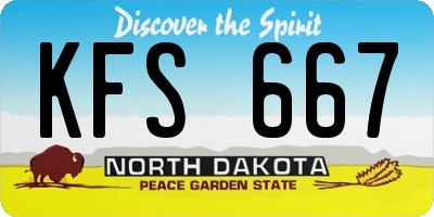 ND license plate KFS667