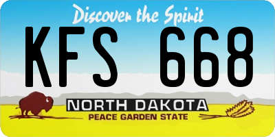 ND license plate KFS668