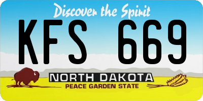 ND license plate KFS669