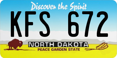 ND license plate KFS672