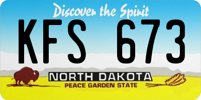 ND license plate KFS673
