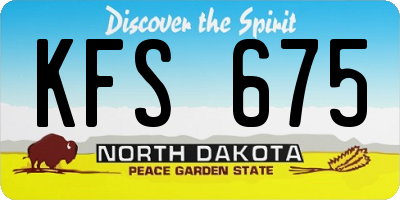 ND license plate KFS675