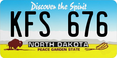 ND license plate KFS676