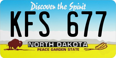 ND license plate KFS677