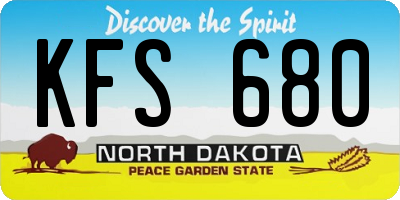 ND license plate KFS680