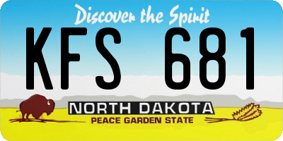 ND license plate KFS681