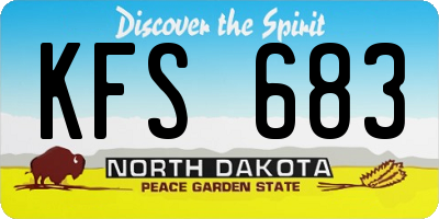 ND license plate KFS683