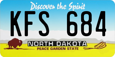 ND license plate KFS684
