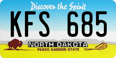 ND license plate KFS685