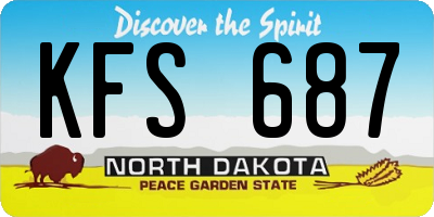ND license plate KFS687