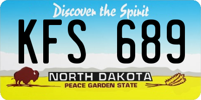 ND license plate KFS689