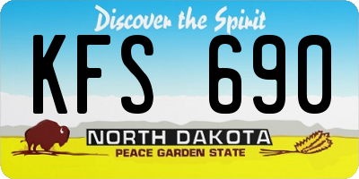 ND license plate KFS690