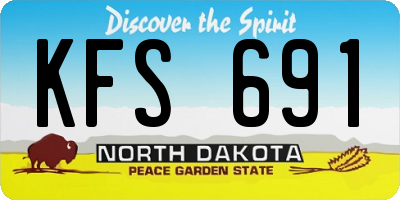 ND license plate KFS691