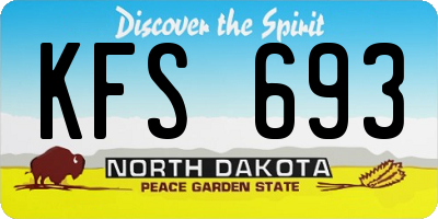 ND license plate KFS693