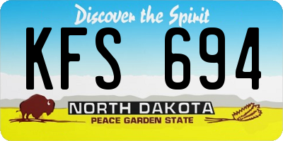 ND license plate KFS694