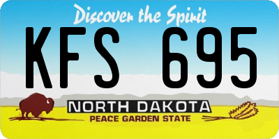 ND license plate KFS695