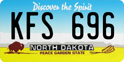 ND license plate KFS696