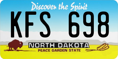ND license plate KFS698