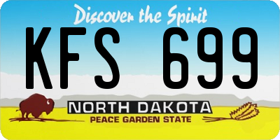 ND license plate KFS699