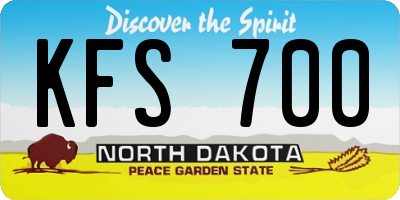 ND license plate KFS700