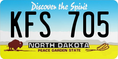 ND license plate KFS705