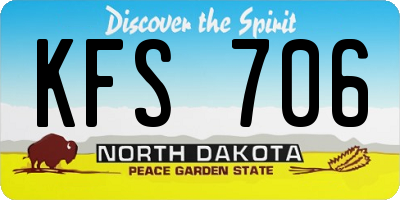 ND license plate KFS706