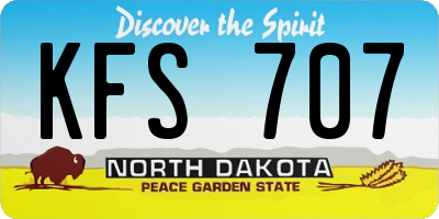 ND license plate KFS707